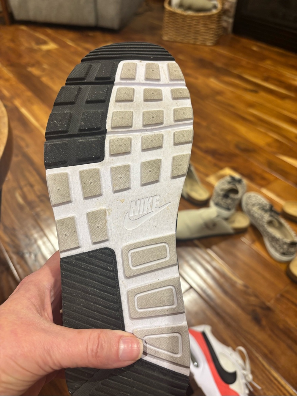 Nike Air White, Coral & Black Athletic Sneakers - Picture 5 of 7